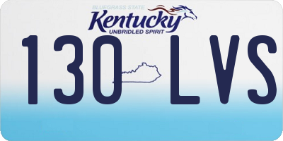 KY license plate 130LVS