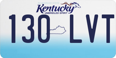 KY license plate 130LVT