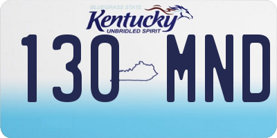 KY license plate 130MND