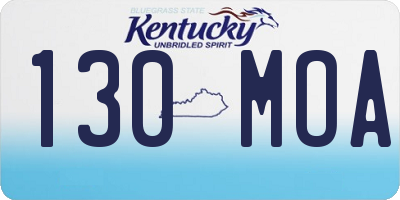 KY license plate 130MOA