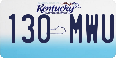 KY license plate 130MWU