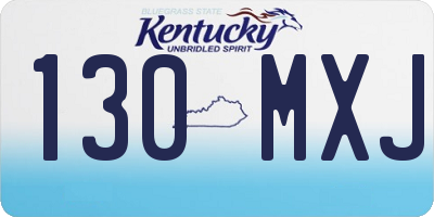 KY license plate 130MXJ