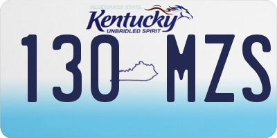 KY license plate 130MZS