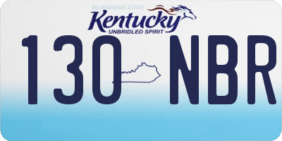 KY license plate 130NBR