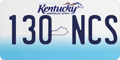 KY license plate 130NCS