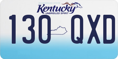 KY license plate 130QXD