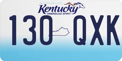 KY license plate 130QXK