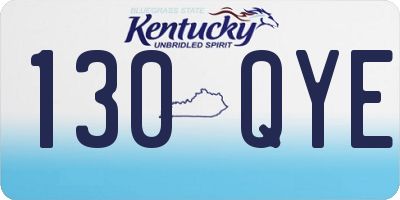 KY license plate 130QYE