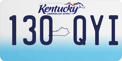 KY license plate 130QYI