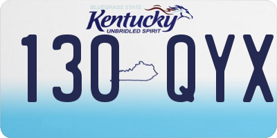 KY license plate 130QYX
