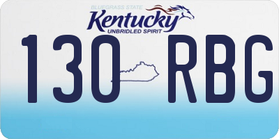 KY license plate 130RBG