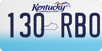 KY license plate 130RBO