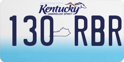 KY license plate 130RBR