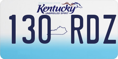 KY license plate 130RDZ
