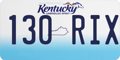 KY license plate 130RIX
