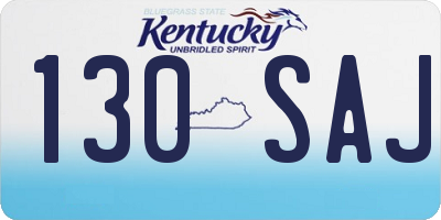 KY license plate 130SAJ