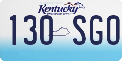 KY license plate 130SGO