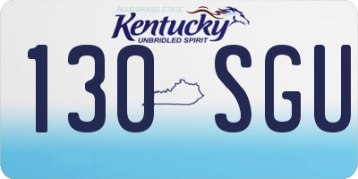 KY license plate 130SGU