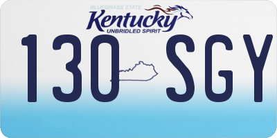 KY license plate 130SGY