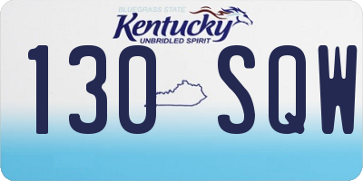 KY license plate 130SQW