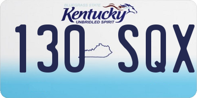 KY license plate 130SQX
