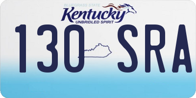 KY license plate 130SRA