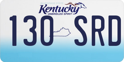 KY license plate 130SRD