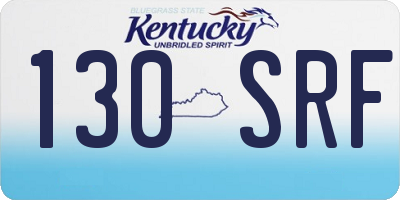 KY license plate 130SRF