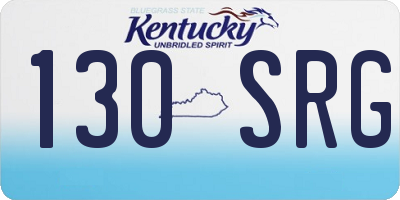 KY license plate 130SRG