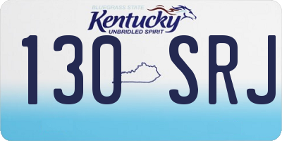 KY license plate 130SRJ