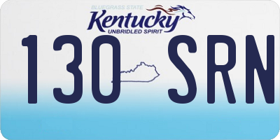 KY license plate 130SRN