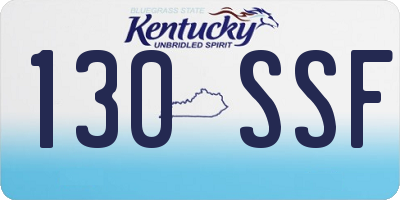 KY license plate 130SSF