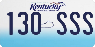 KY license plate 130SSS