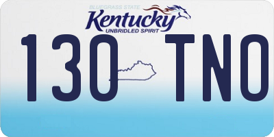 KY license plate 130TNO