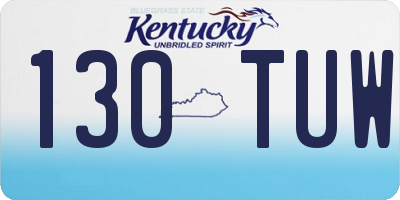 KY license plate 130TUW