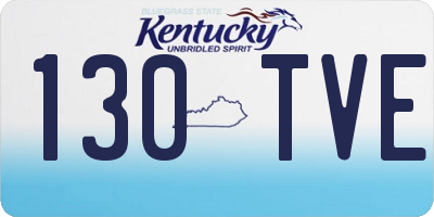 KY license plate 130TVE