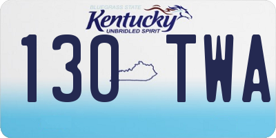 KY license plate 130TWA
