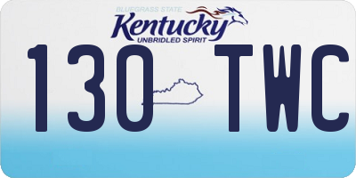KY license plate 130TWC
