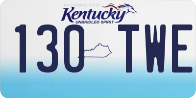 KY license plate 130TWE