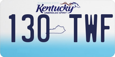 KY license plate 130TWF