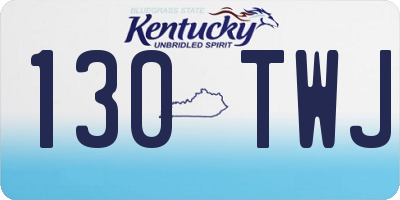 KY license plate 130TWJ