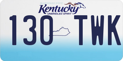 KY license plate 130TWK