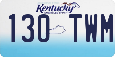 KY license plate 130TWM