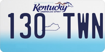 KY license plate 130TWN