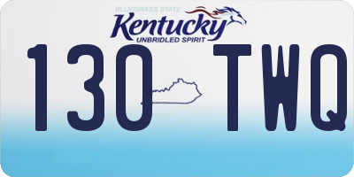 KY license plate 130TWQ