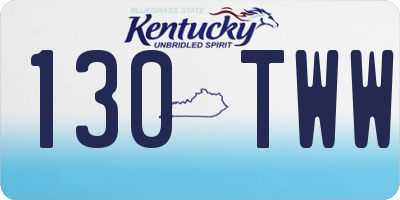 KY license plate 130TWW