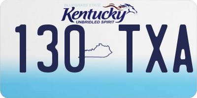 KY license plate 130TXA