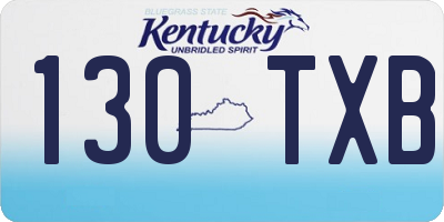 KY license plate 130TXB