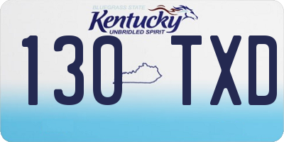 KY license plate 130TXD