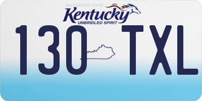 KY license plate 130TXL